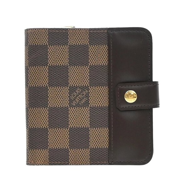 LOUIS VUITTON Compact Zip Bifold Wallet Damier Leather Brown 398-082725 - Picture 1 of 11